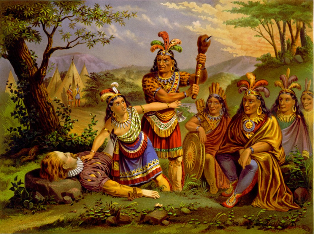 Painting of Pocahontas saving John Smith